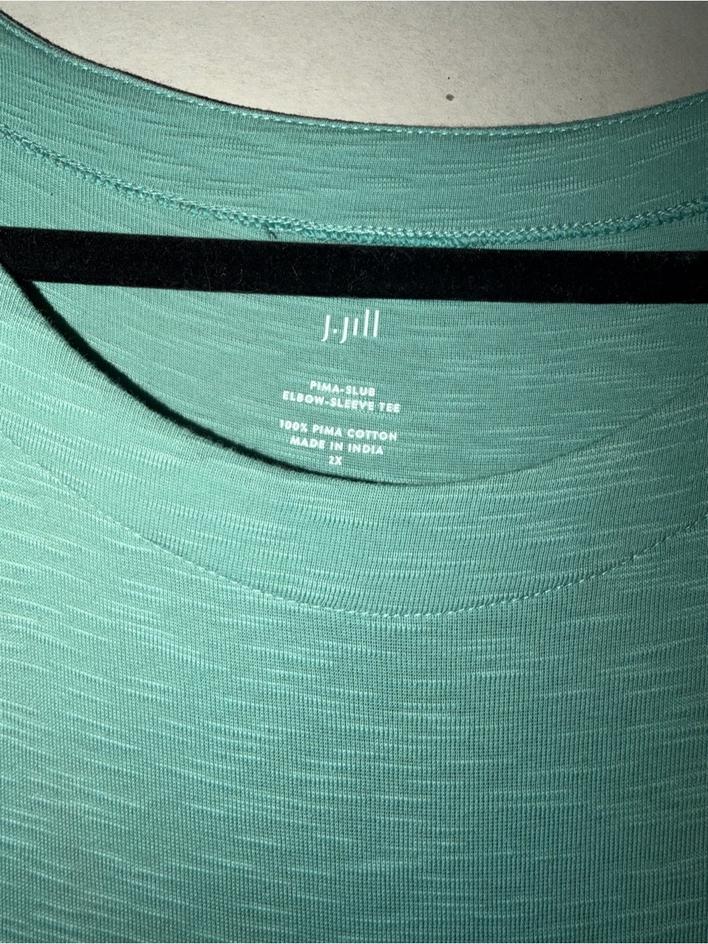 J. Jill Mint Green Pima-Slub Elbow Sleeve Tee